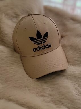 Adidas Khaki Sanpback Hat with Black Trefoil Logo